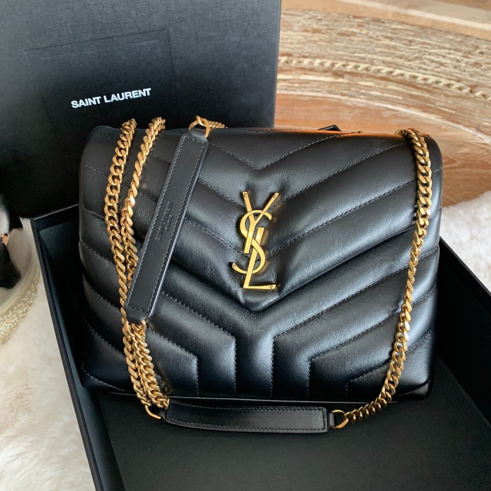 YSL Saint Laurent LouLou Small Matelasse Calfskin Flap-Top Chain Shoulder Bag